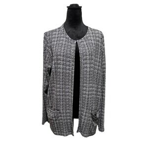 Jill Jill Jill Wearever Collection Tweed Open Front Blazer‎ Jacket Size L